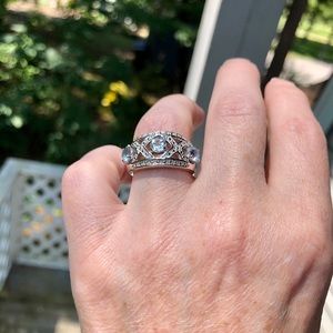 Sterling Silver Blue Topaz X-Accent 3 stone